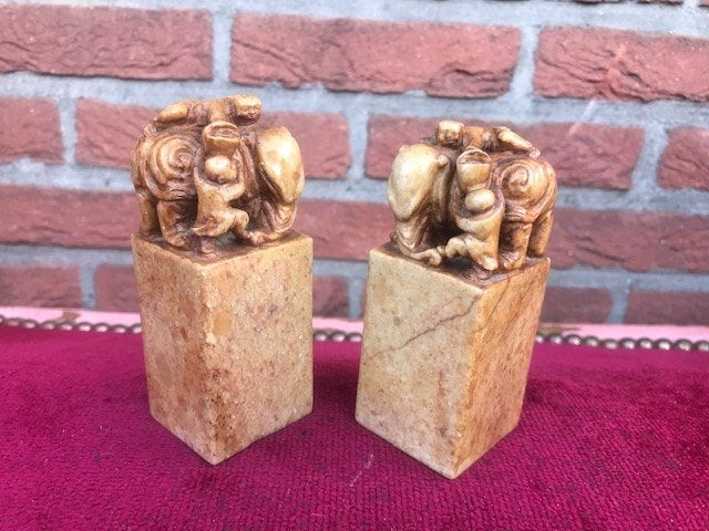 stel bijzondere sculpturen, de olifantenwassers, Antiek en Kunst, Ophalen of Verzenden