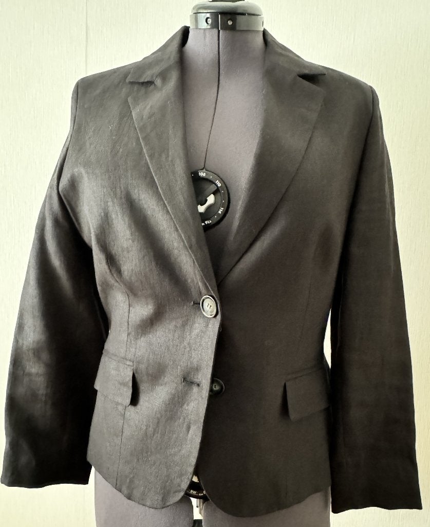 Promiss, zwarte linnen korte blazer, maat 42, Promiss, Zwart, Maat 42/44 (L), Ophalen of Verzenden