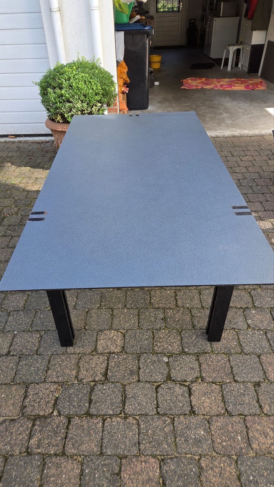 Harvink design tafel, donkergrijs blad, 160x80x74 cm, Huis en Inrichting, Tafels | Eettafels, Ophalen, Gebruikt, 50 tot 100 cm