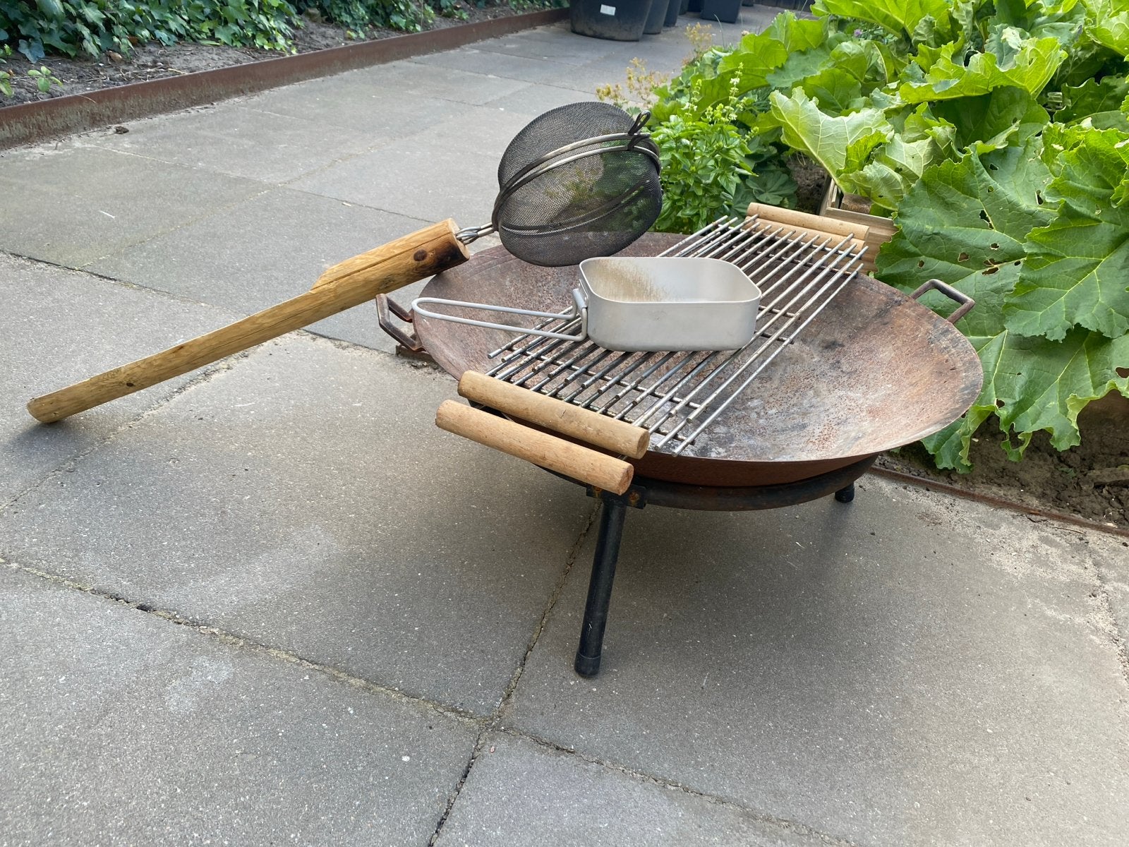 Outdoor kookset: Militair messtin & popcornmaker, Ophalen, Gebruikt