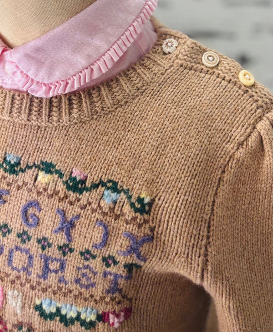 Ralph Lauren intarsia peplum trui maat 122-128, Meisje, Trui of Vest, Ophalen of Verzenden, Zo goed als nieuw