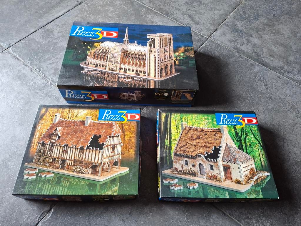 3D Puzzels: Notre Dame, Normandisch & Bretons Huis, Ophalen of Verzenden, 500 t/m 1500 stukjes, Gebruikt, Rubik's of 3D-puzzel