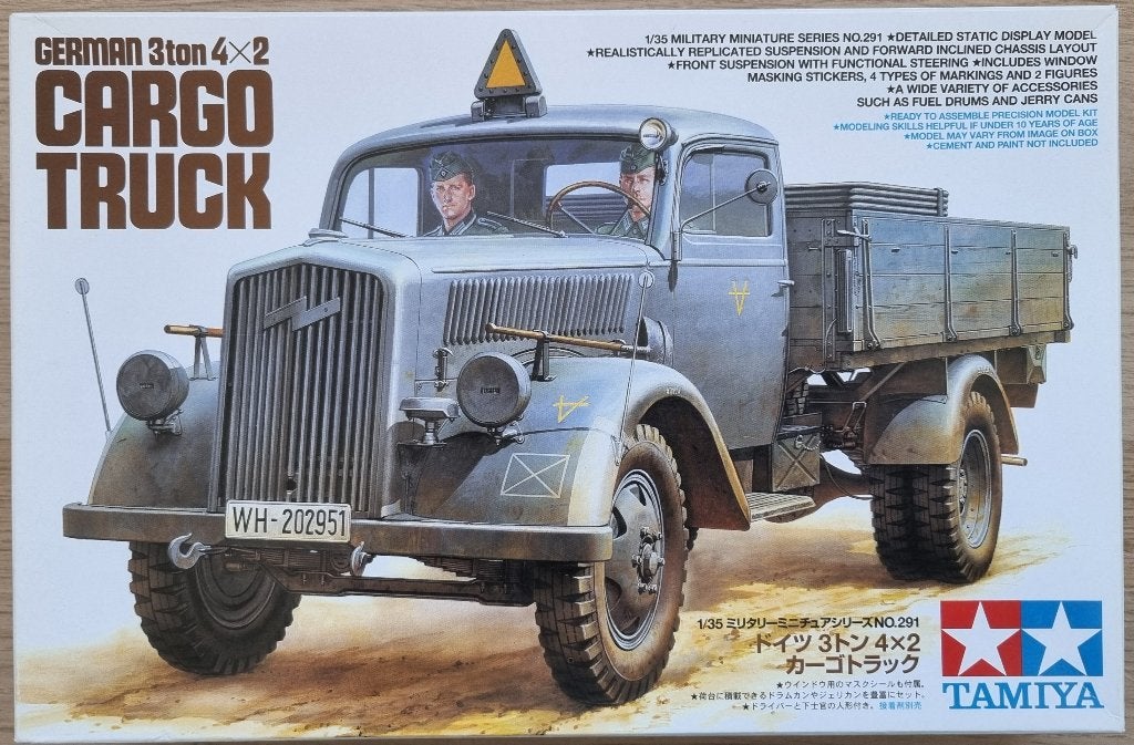 Tamiya #35291 1:35 WWII German 3ton 4x2 Cargo Truck, 1:32 tot 1:50, Nieuw, Ophalen of Verzenden, Truck