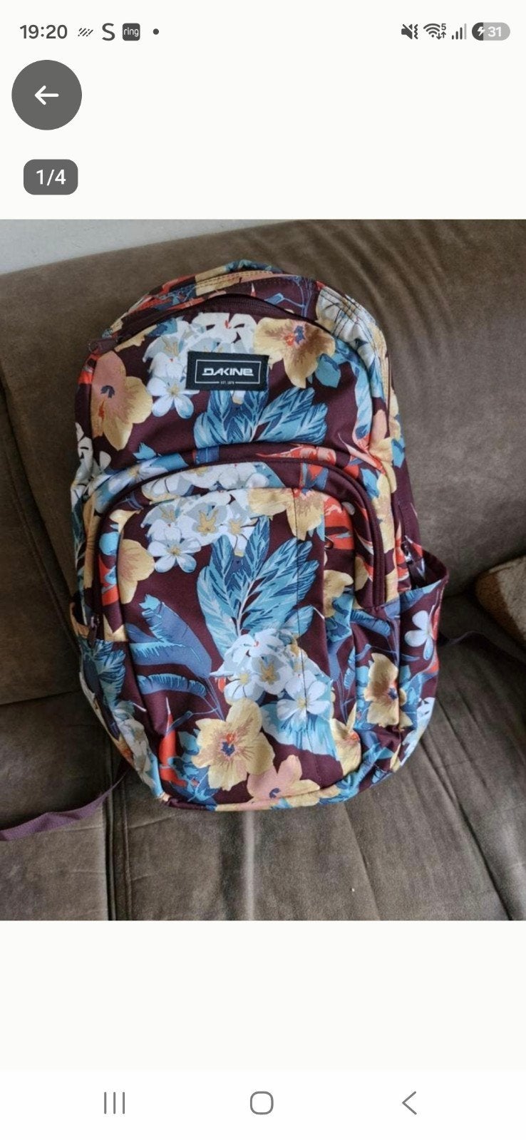Dakine rugzak met bloemenprint, Sieraden, Tassen en Uiterlijk, Gebruikt, 25 tot 40 cm, Ophalen, Overige merken