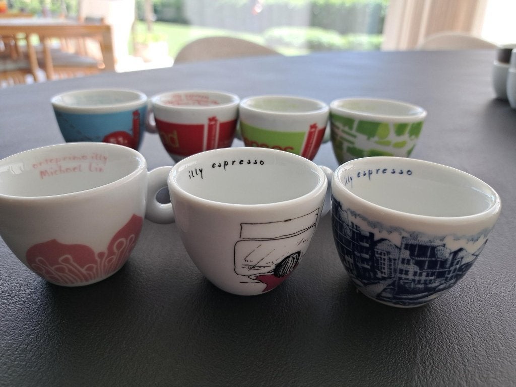7 illy espressocups, Verzamelen, Porselein, Kristal en Bestek, Ophalen, Nieuw, Porselein, Kop en/of schotel