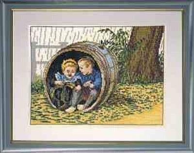 Borduurpakket Ot en Sien in de ton 19002, Hobby en Vrije tijd, Geen, Geen, Nieuw, Ophalen of Verzenden