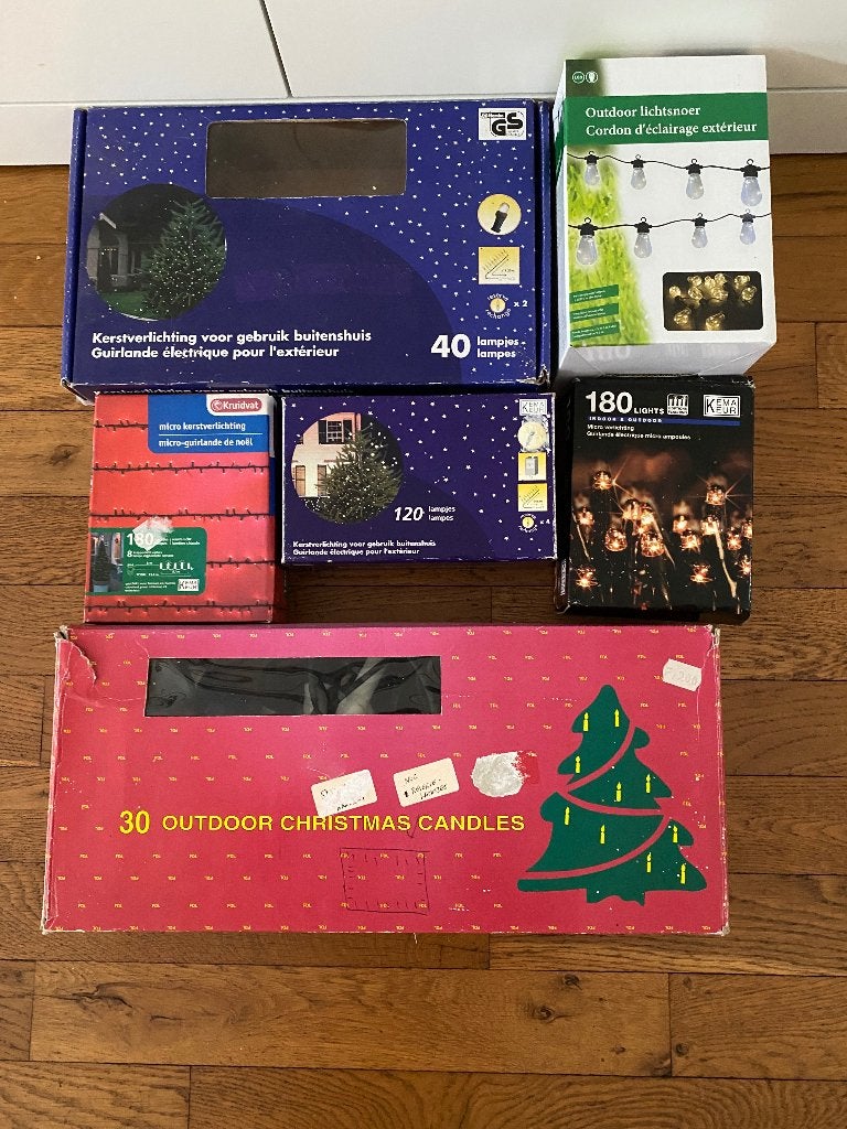 Kerstverlichting met adapters, Ophalen of Verzenden, Gebruikt