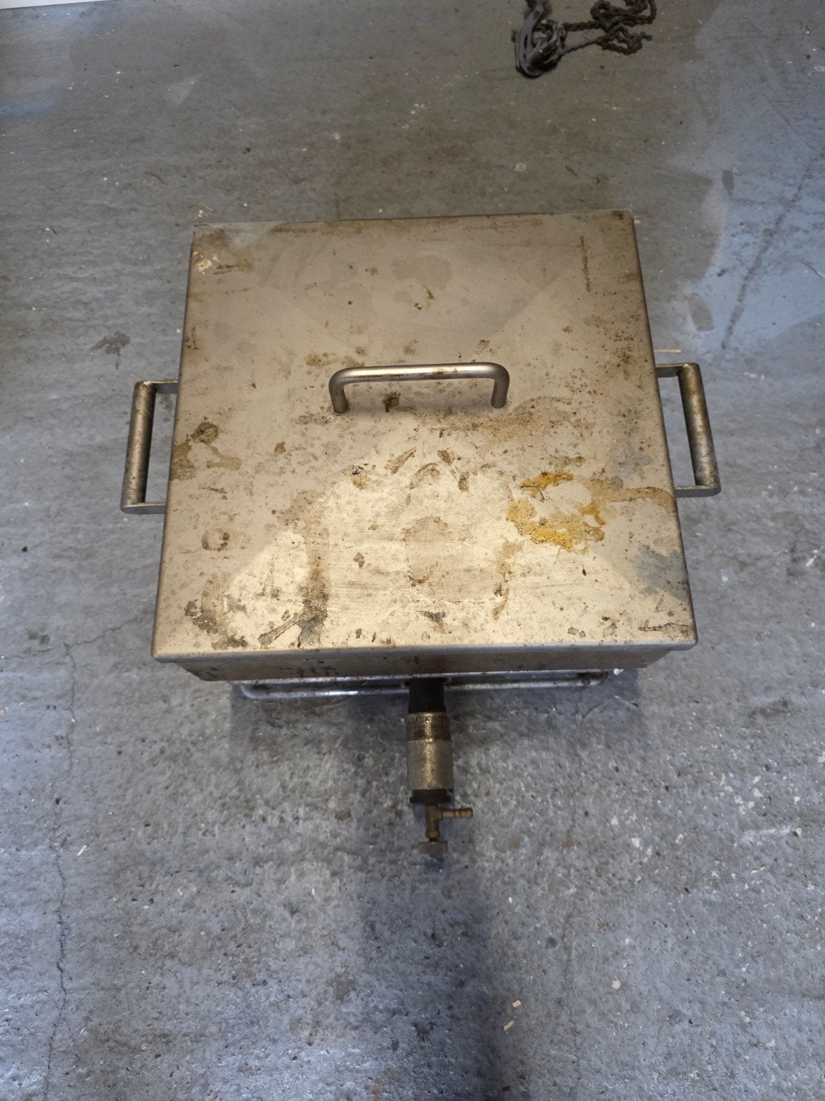 RVS pan 40x40x10 cm + Gasbrander, Ophalen, Gebruikt