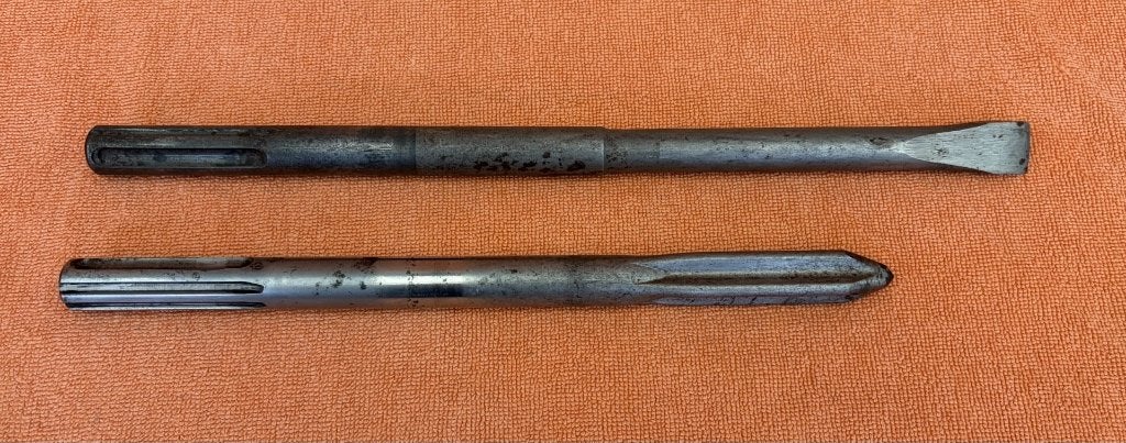 2 stuks SDS Max Beitels samen € 20, Ophalen of Verzenden, Gebruikt