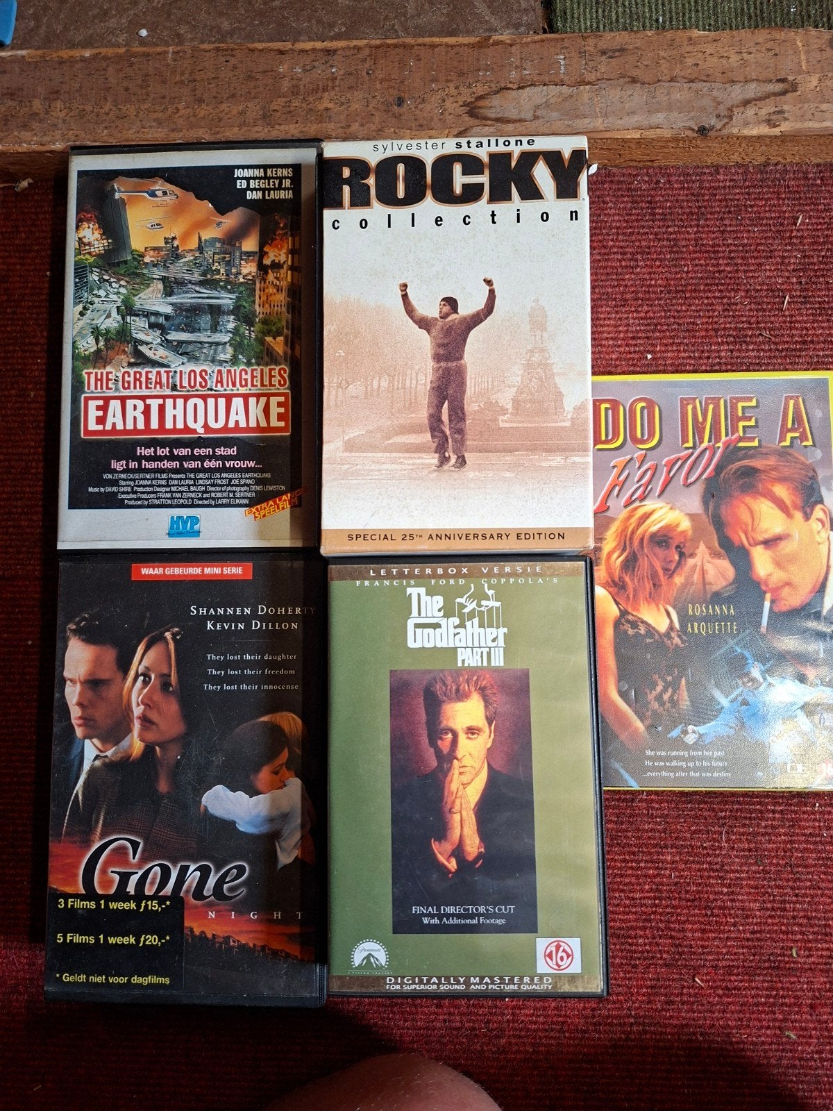 VHS Film: Rocky, Godfather, Gone, Earthquake, Do Me, Cd's en Dvd's, Vanaf 16 jaar, Overige genres, Ophalen of Verzenden, VHS