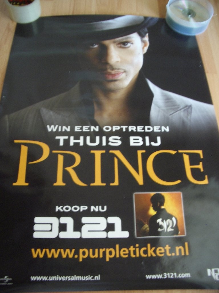 Prince poster 3121 purple ticket, Verzamelen, Ophalen of Verzenden, A1 t/m A3, Film en Tv, Rechthoekig Staand