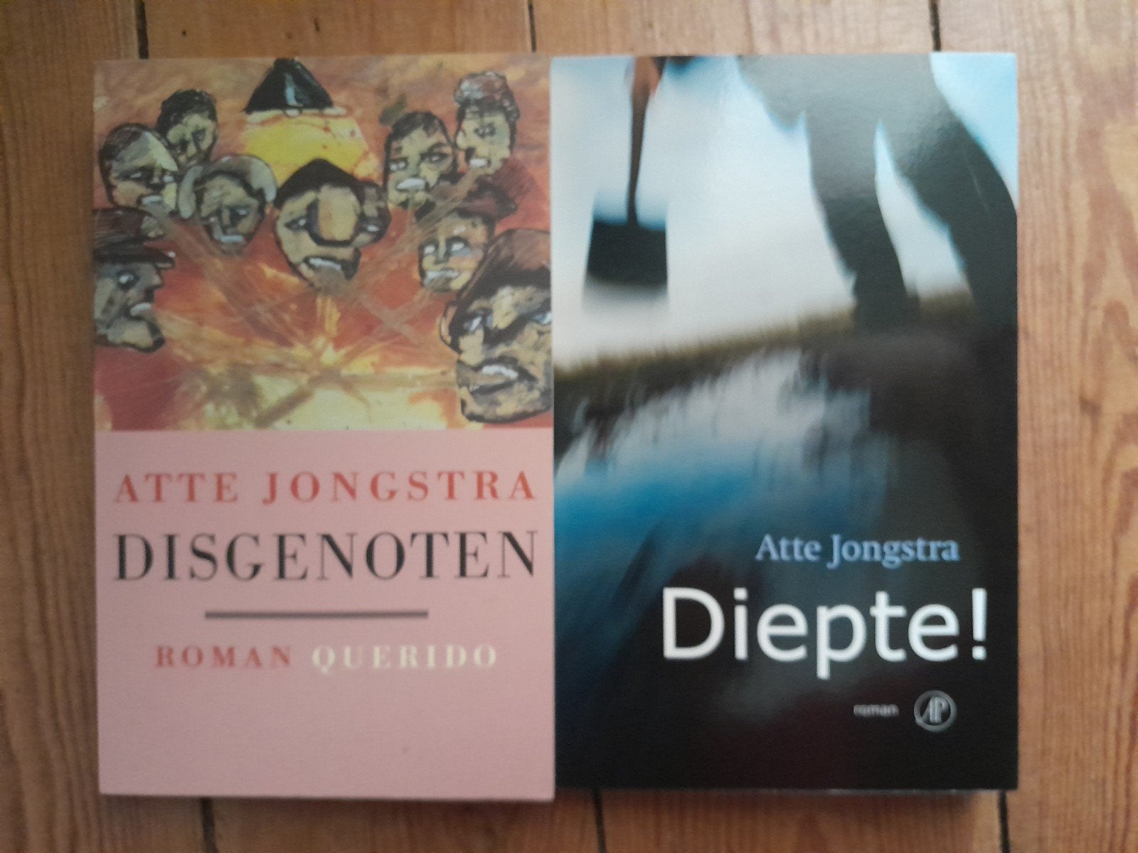 Gesigneerde boeken van Atte Jongstra: Diepte! en Discgenoten, Ophalen of Verzenden, Zo goed als nieuw, Atte Jongstra, Nederland