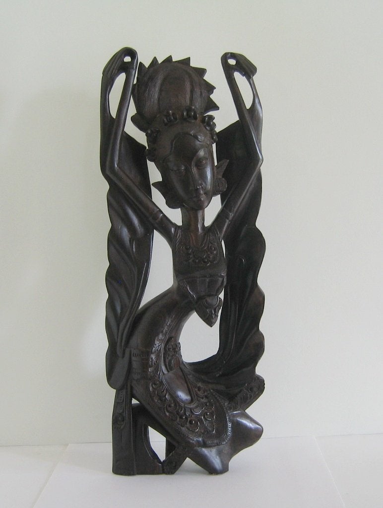 Ebbenhouten beeld - vrouw uit Bali  -  4042, Ophalen