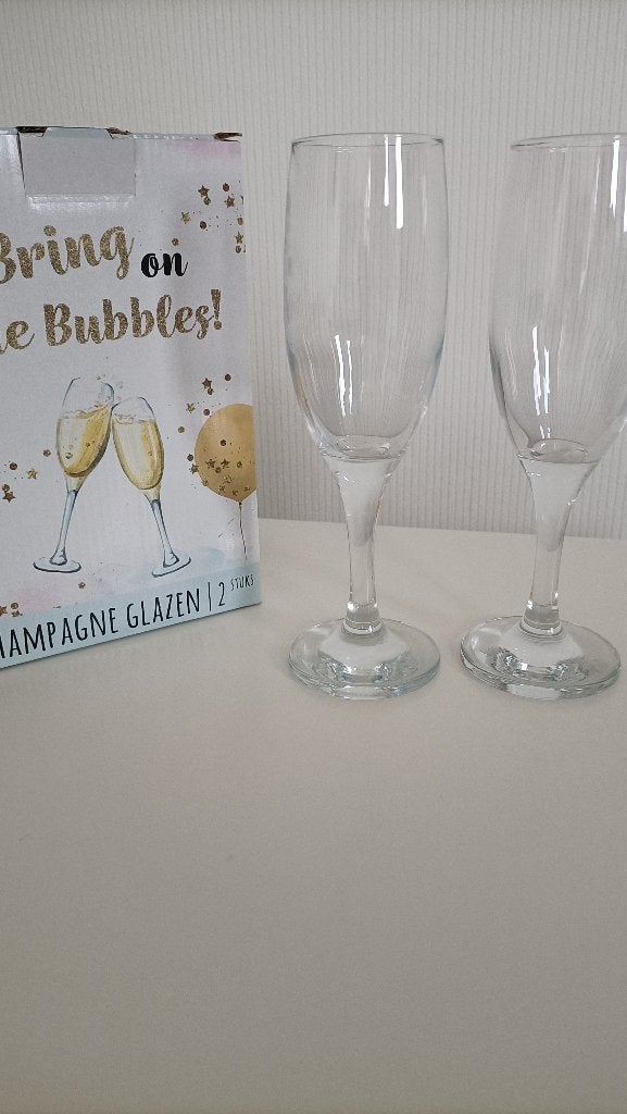 2 champagne /sekt /prosecco glazen **NIEUW**, Ophalen of Verzenden, Nieuw, Overige typen