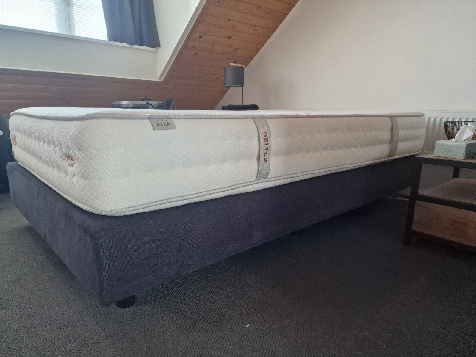 Boxspring 120 x 200, Ophalen, Zo goed als nieuw, Twijfelaar, 120 cm