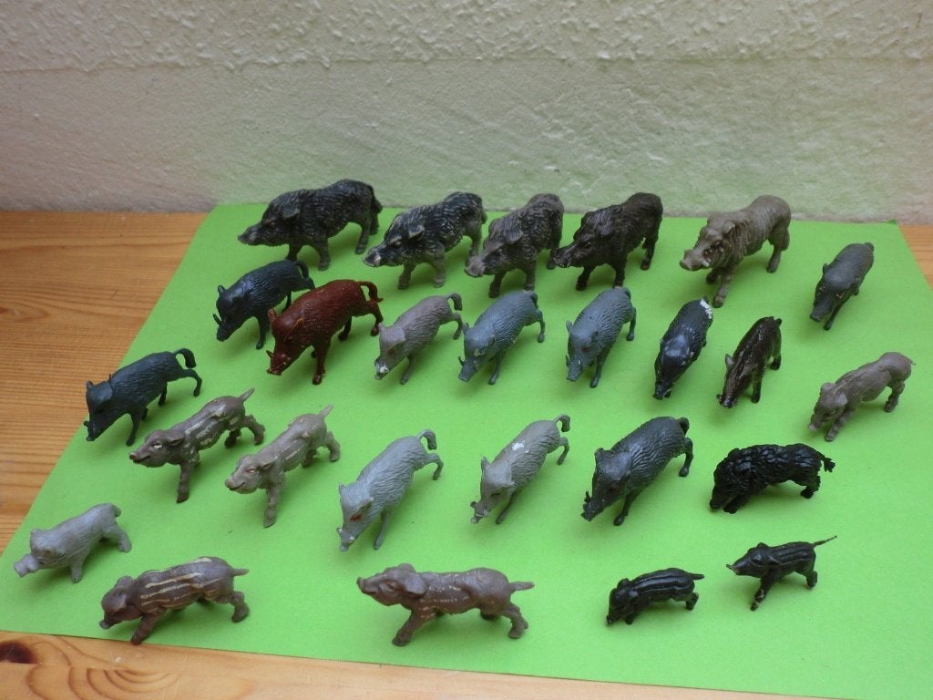 Verzameling, wilde zwijnen, alle maten (geen Schleich), Verzenden, Gebruikt, Wild dier, Beeldje of Figuurtje