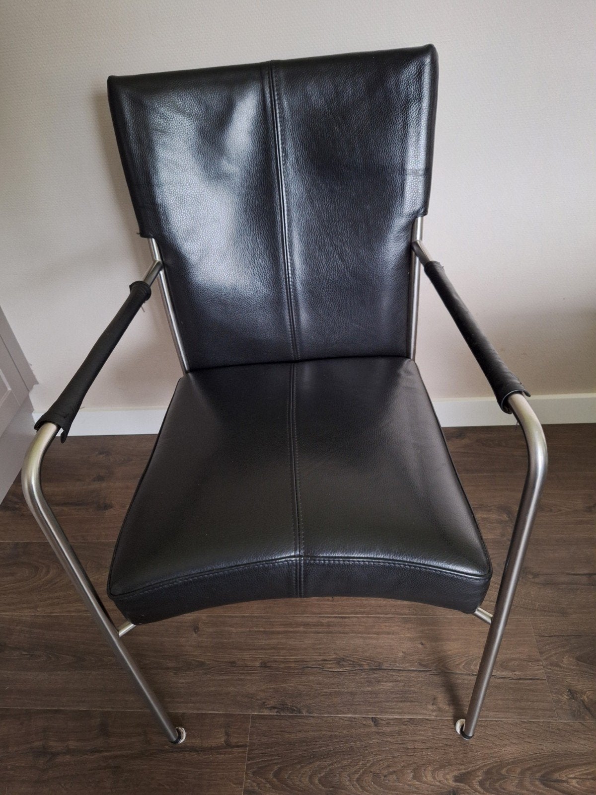 leren eetkamerstoelen, Ophalen, Gebruikt, Zwart, Stijlvol