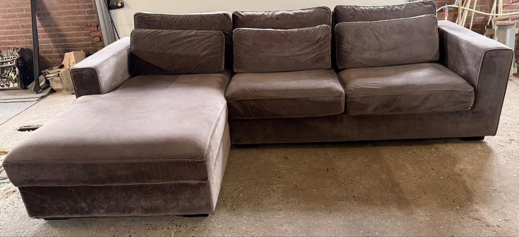 Prachtige Velvet Velours Hoekbank Eric Custers Stijl, Huis en Inrichting, Ophalen, Gebruikt, ., Eric Custers stijl