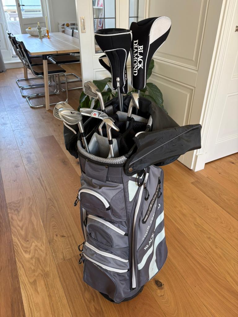 Black Diamond golfset - 9 clubs incl. tas, Sport en Fitness, Golf, Ophalen, Gebruikt, Set, Overige merken