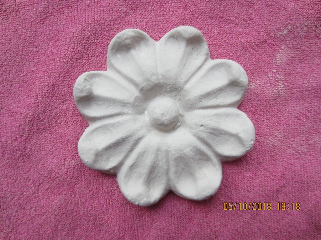 Nr16) gips ornament bloem doorsnee 7.5 Cm nieuw handmade, Antiek en Kunst, Curiosa en Brocante, Ophalen of Verzenden