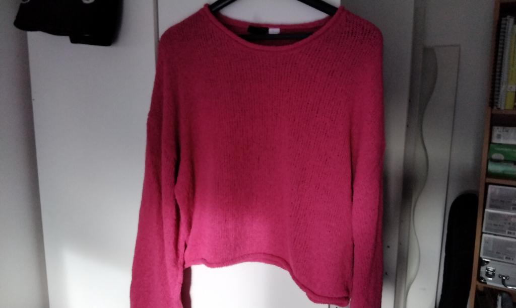 Collectie Dames Trui Geel Roze Gestreept Fluweel Maat L, Ophalen, Nieuw, Maat 42/44 (L), Overige kleuren