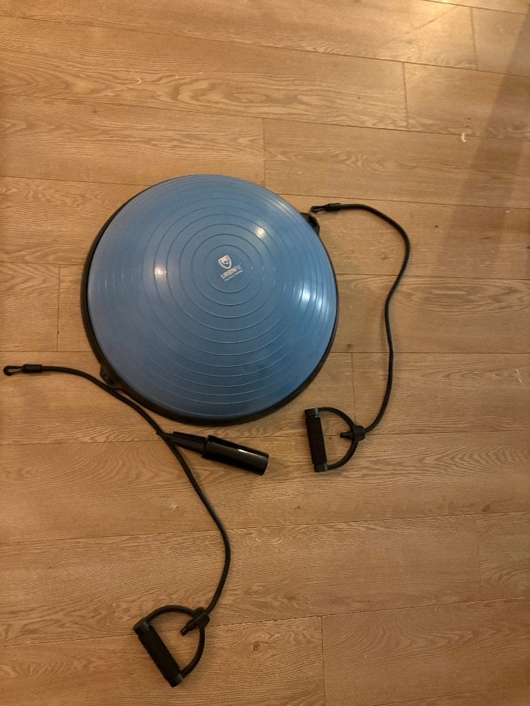 Balance trainer halve bal (BOSU-stijl) met weerstandsbanden, Ophalen, Gebruikt, Armen, Fitnessbal