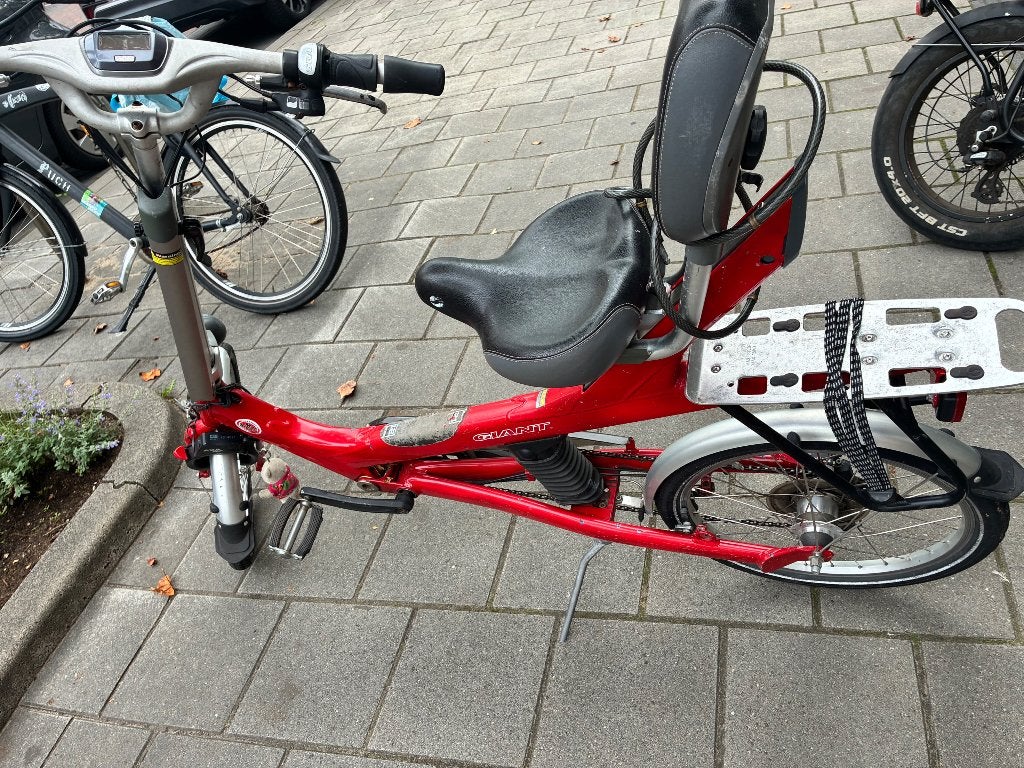 Rode Giant ligfiets, Fietsen en Brommers, Fietsen | Ligfietsen, Ophalen, Terugtraprem, Gebruikt, Giant
