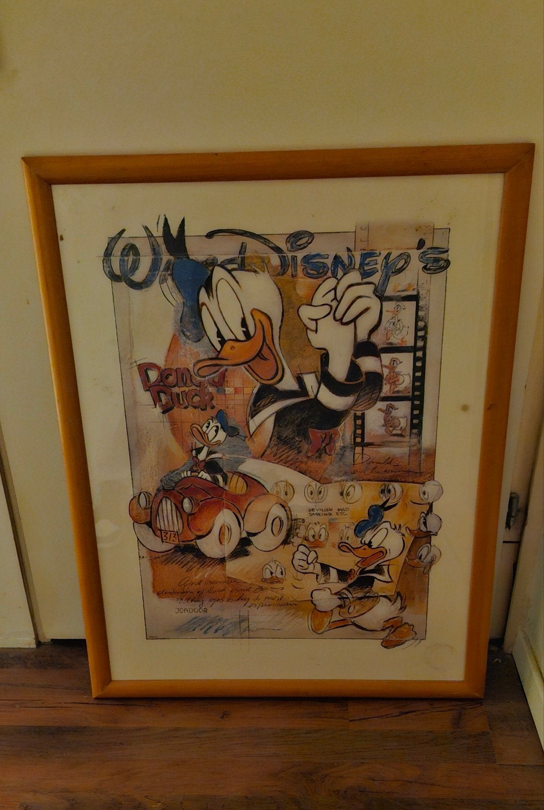 Groot Donald Duck Schilderij - Disney Kunst, Verzamelen, Ophalen, Donald Duck, Gebruikt