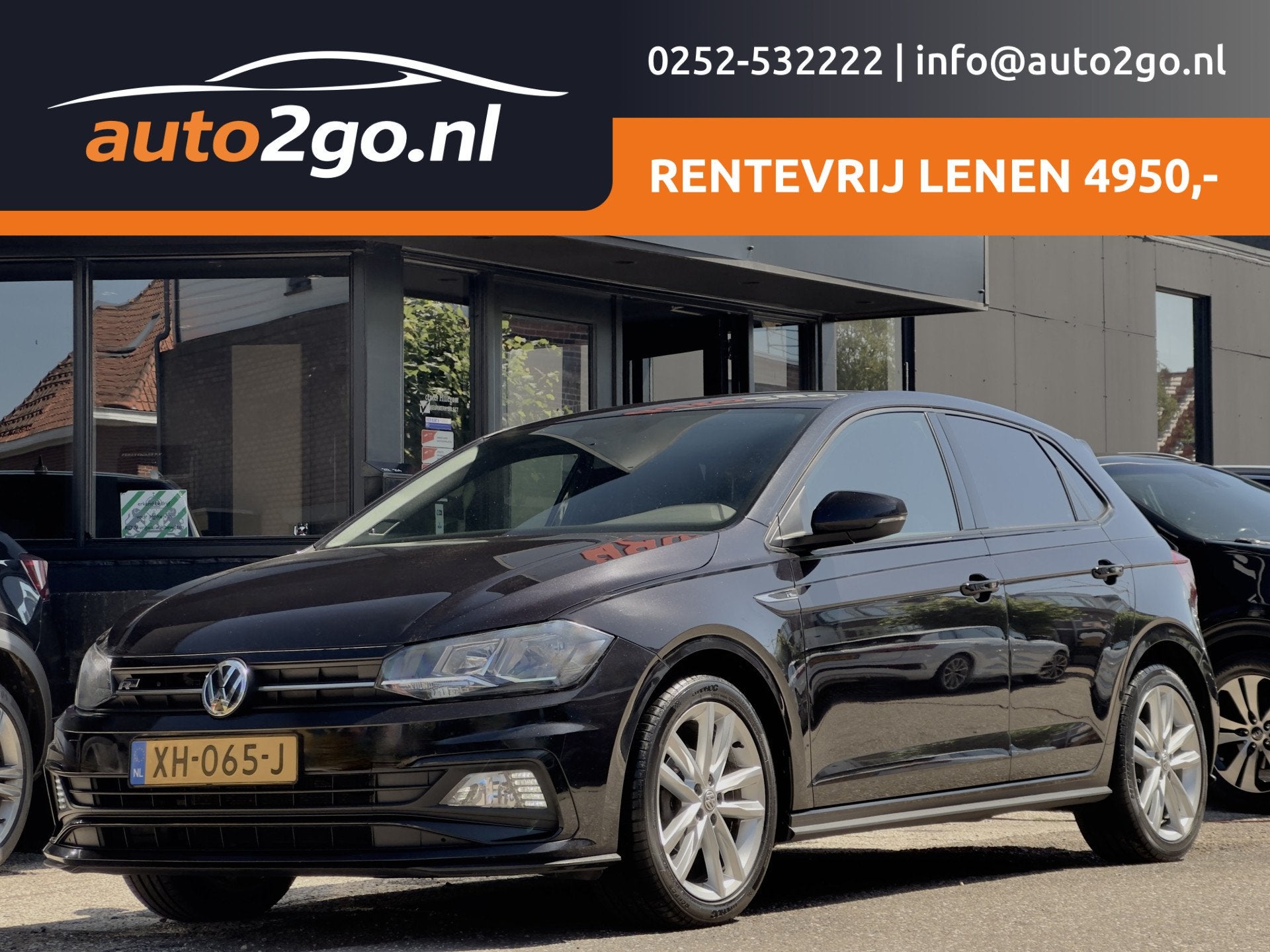 Volkswagen Polo 1.0 TSI R-LINE HIGHLINE LEDER NAVI DIGI-DASH, Auto's, Voorwielaandrijving, 1045 kg, Leder en Stof, Zwart