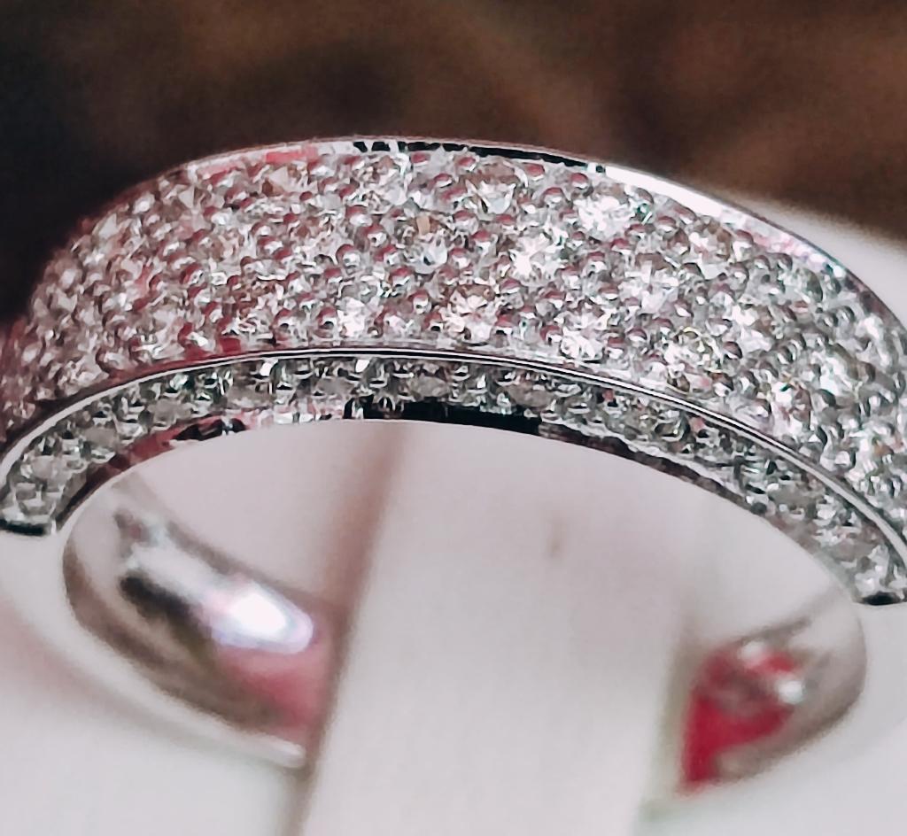 Bandring met diamanten 0,57kt, Certificaat ALGT, Wit, Ophalen of Verzenden, Met edelsteen, Dame