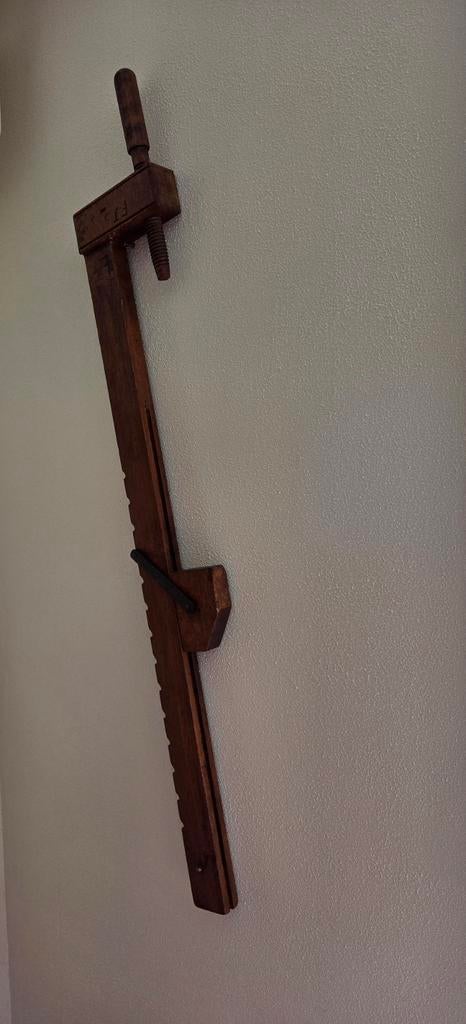 Antieke houten lijmklem - Vintage timmermansgereedschap, Ophalen