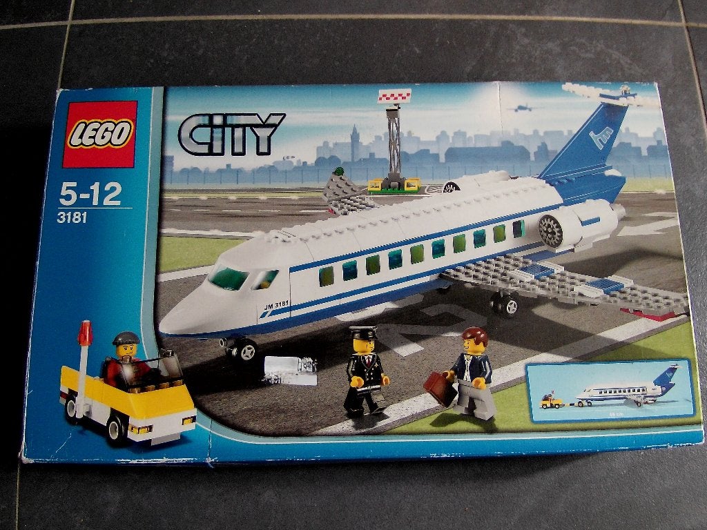 Lego City 3181 Passagiersvliegtuig compleet met doos, City, Verzenden, Lego, Zo goed als nieuw