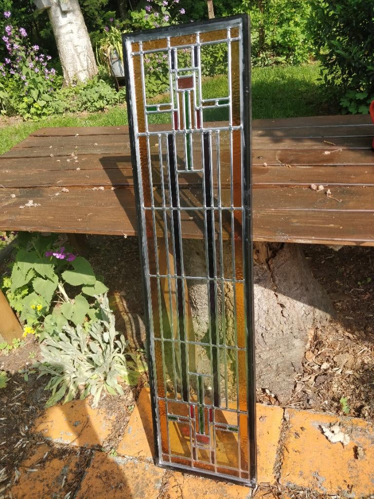Glas in lood raam dubbelglas, Doe-het-zelf en Verbouw, Glas en Ramen, Ophalen, Gevelraam of Ruit, Minder dan 80 cm, 80 tot 120 cm