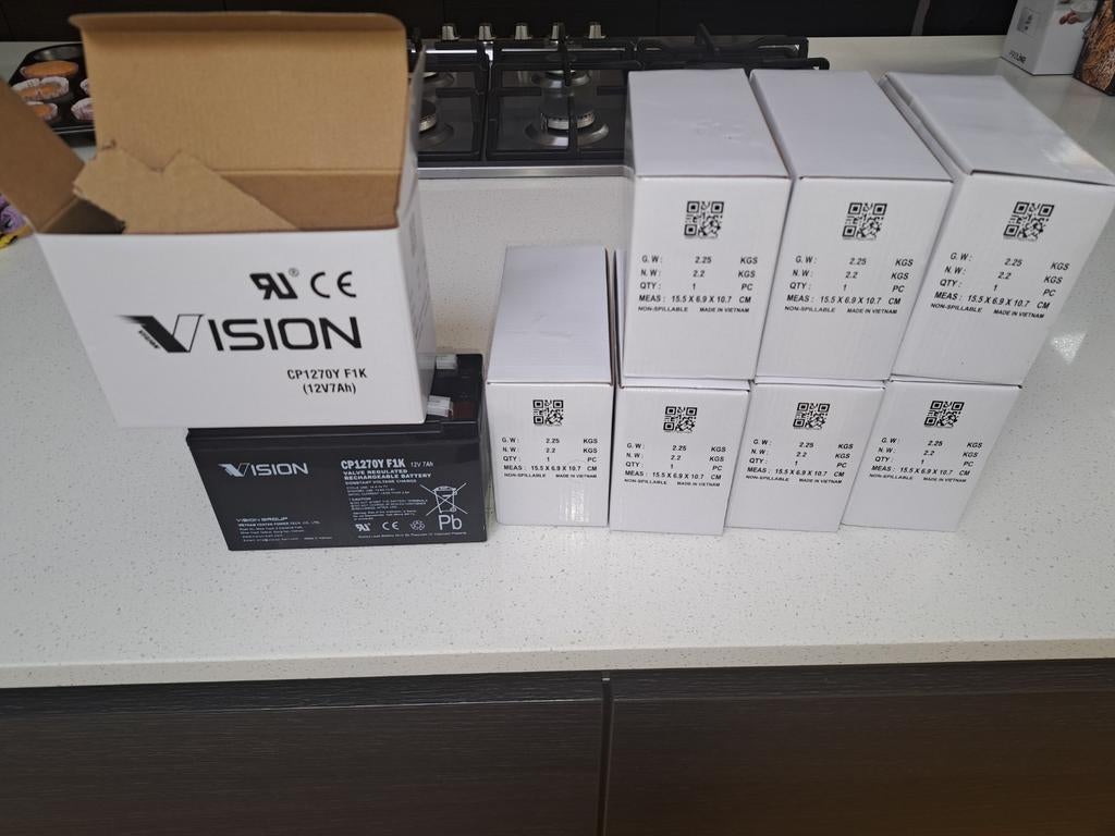 Vision accu 12V 7Ah nog 6 stuks, Ophalen, Nieuw