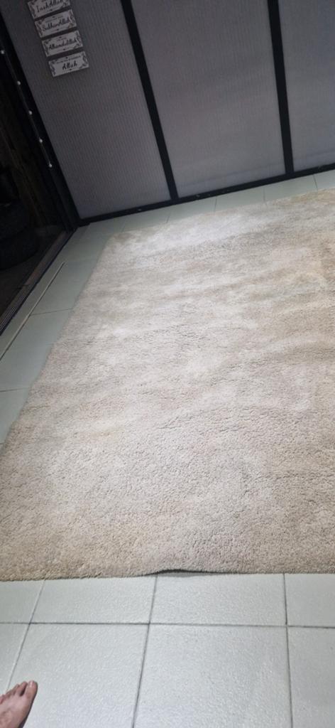 IKEA ÅDUM Hoogpolig Tapijt 200x300 cm – Zeer Dik & Schoon, Crème, 200 cm of meer, Ophalen of Verzenden, Zo goed als nieuw