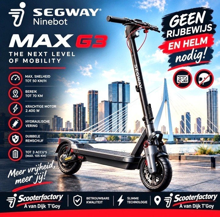 Segway MAX G3 legale elektrische step met kenteken, Ophalen, Nieuw, Elektrische step (E-scooter), SEGWAY Ninebot