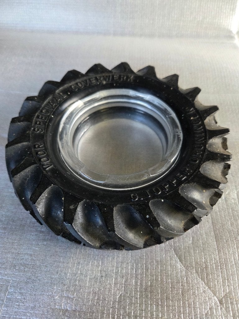 Vintage reclame asbak in de vorm van een tractorband, Ophalen of Verzenden, Gebruikt, Asbak