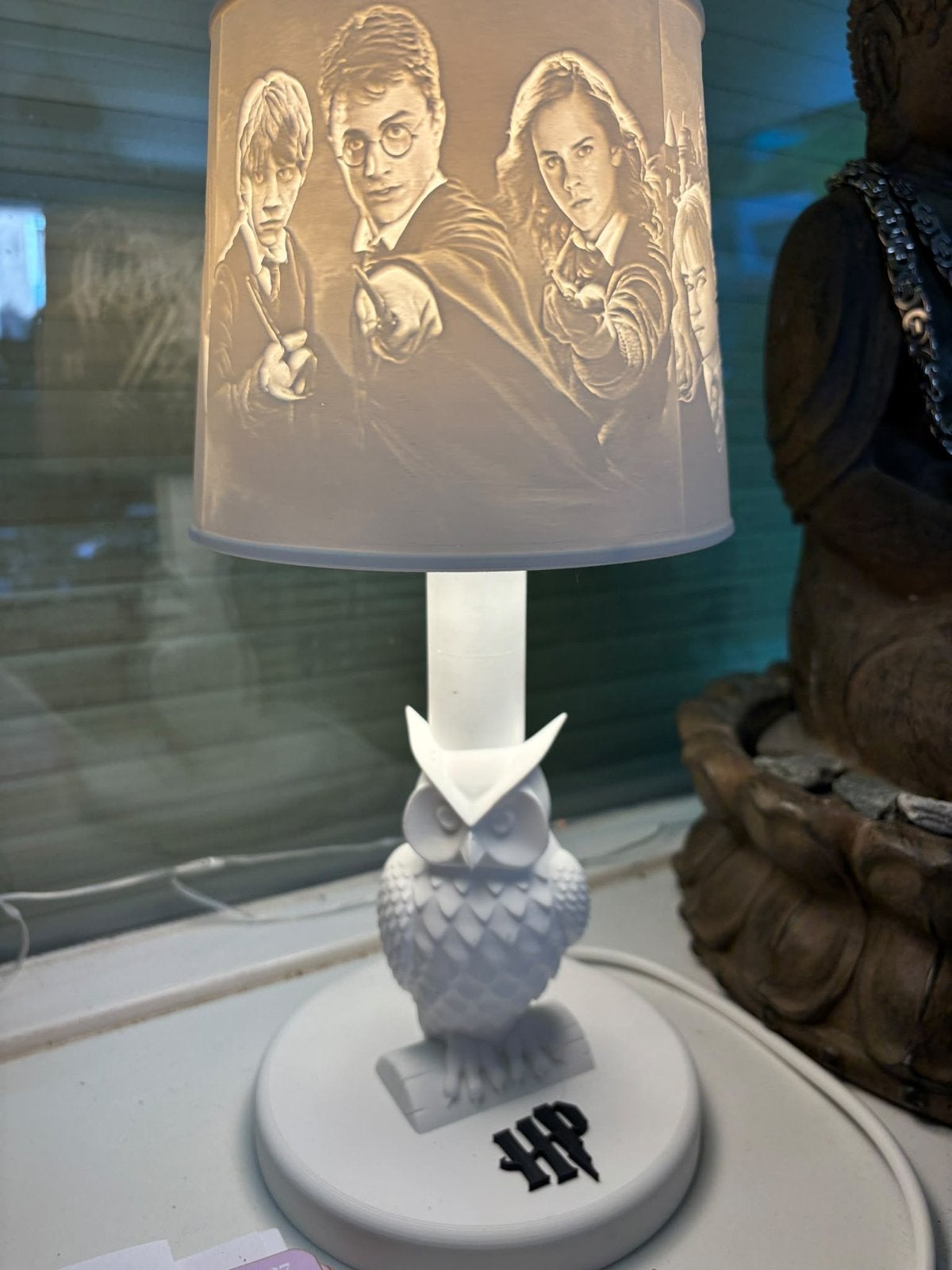 Unieke 3D geprinte Harry Potter lamp met uil voet, Overige stijlen, Nieuw, Kunststof, Ophalen of Verzenden
