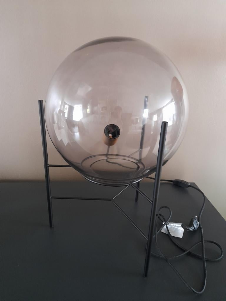 Bolvormige glazen tafellamp Finn Karwei, Ophalen, Zo goed als nieuw, Glas, Minder dan 50 cm