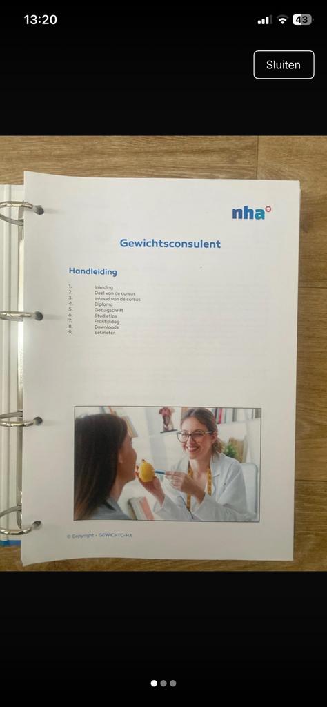NHA Cursus Gewichtsconsulent – complete cursusmap, Boeken, Verzenden, Alpha, Zo goed als nieuw, MBO