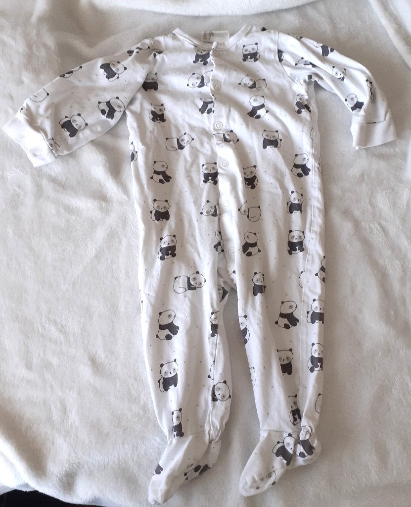 Baby pyjama wit met panda beertjes H&M 74, Ophalen of Verzenden, Jongetje of Meisje, Nacht- of Onderkleding