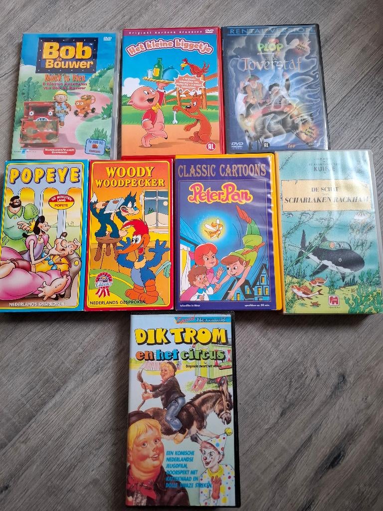 3x DVD en 4 VHS banden Jeugd / Kinderen, Alle leeftijden, Ophalen of Verzenden, Gebruikt, Film