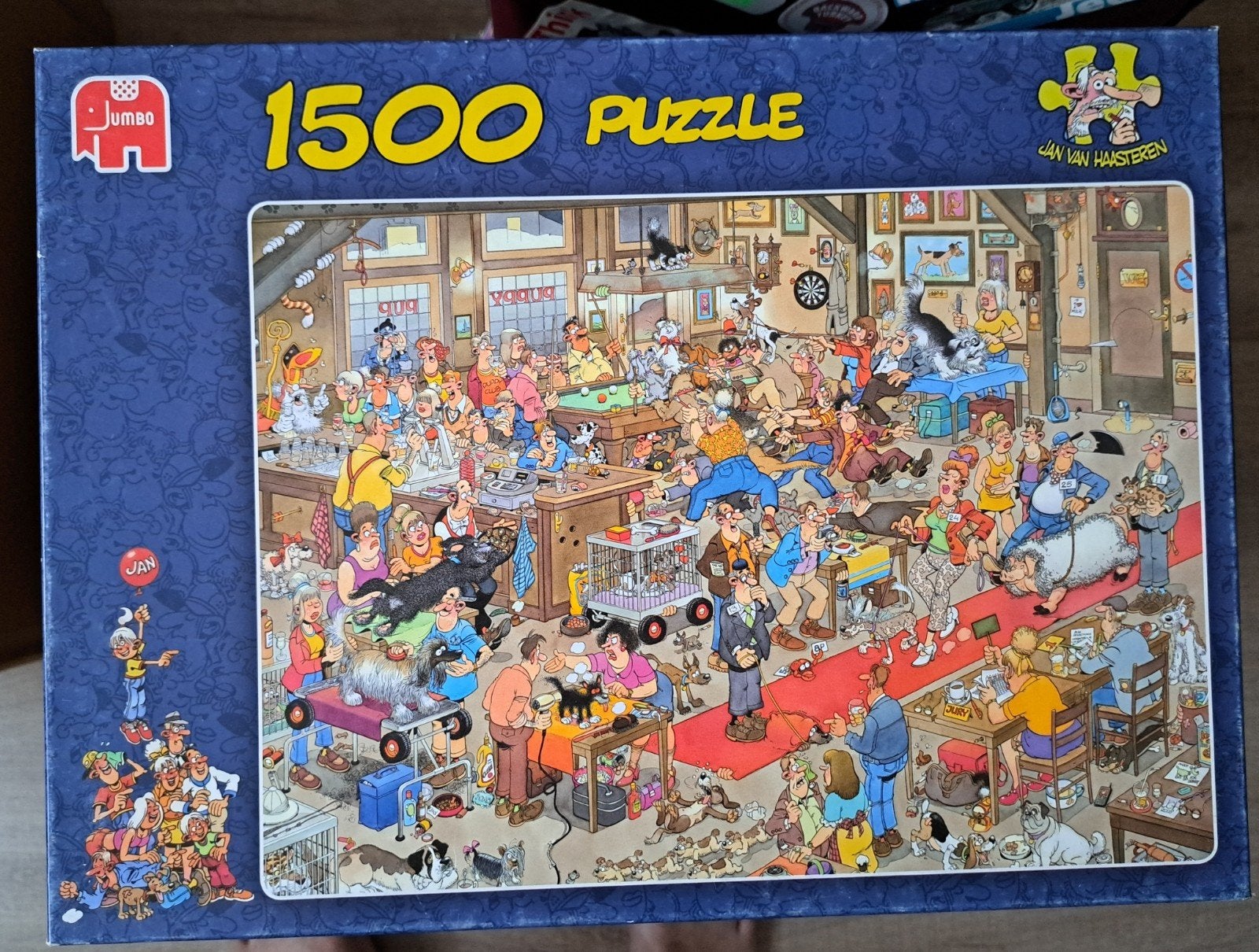 6 Jan van Haasteren puzzels en 1 Goliath that's life Londen, Ophalen of Verzenden, Meer dan 1500 stukjes, Zo goed als nieuw, Legpuzzel