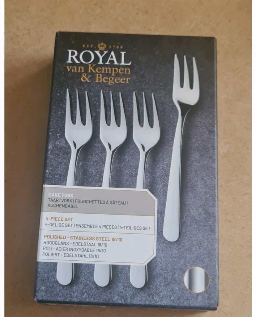 7x ah royal van kempen en begeer bestek taartvorkjes vorkjes, Nieuw, Ophalen of Verzenden, Rvs of Chroom, Vaatwasserbestendig