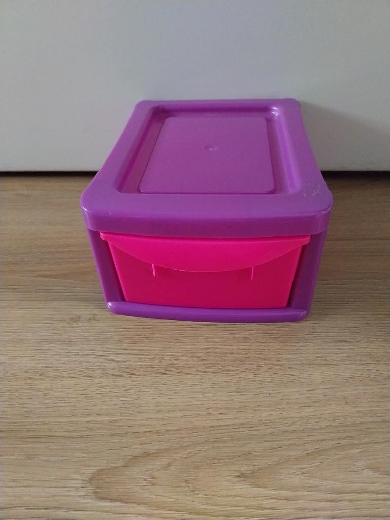 Roze paarse stapellade stapel lade ladeblok opbergla opbergb, Ophalen of Verzenden, Zo goed als nieuw