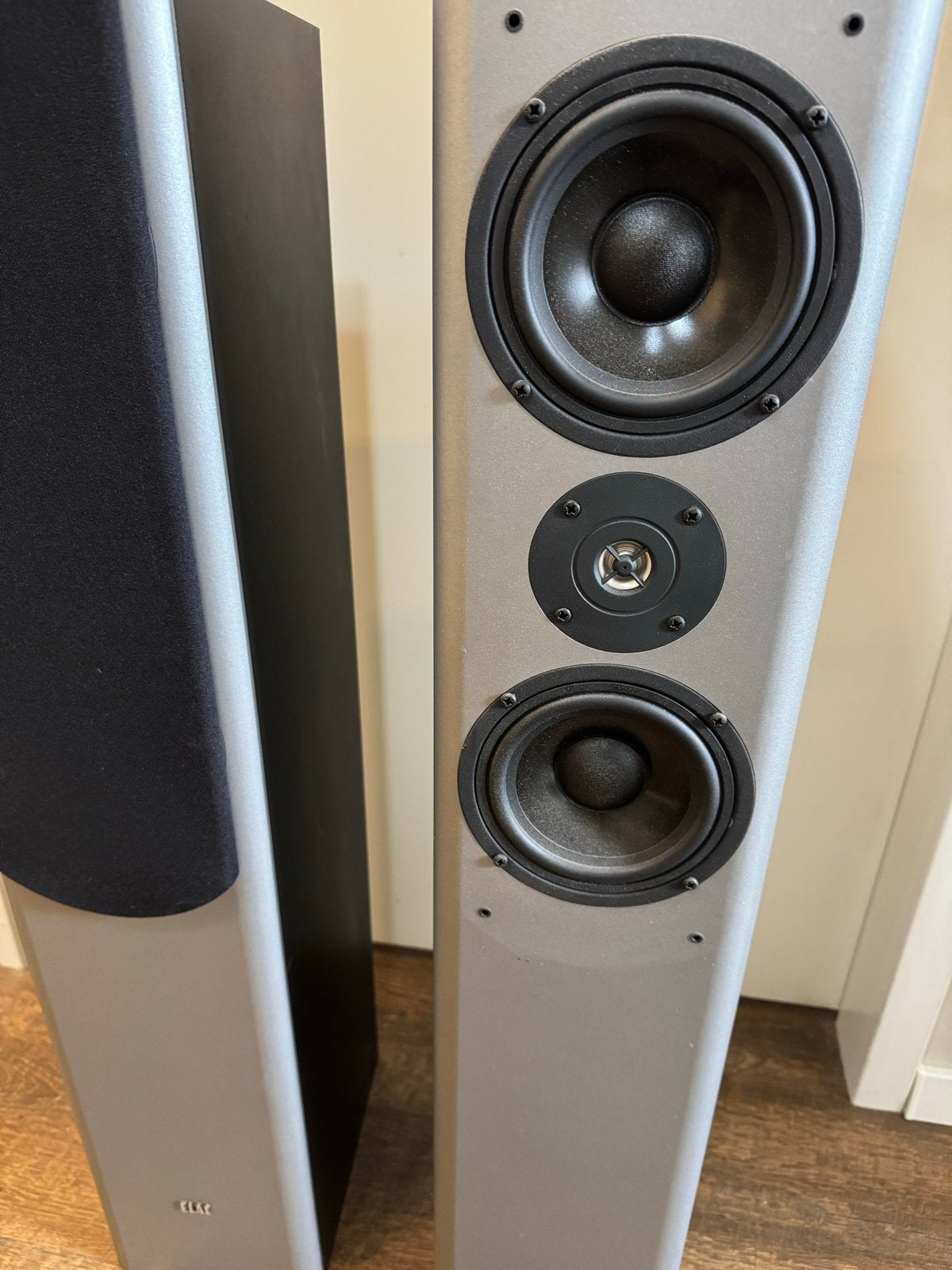 ELAC SL 100 Vloerstaande Luidsprekers - Set van 2, Ophalen of Verzenden, Gebruikt, 60 tot 120 watt, Vloerstaande luidspreker