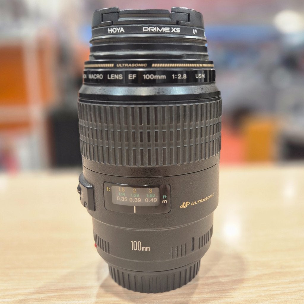 canon macro ef 100mm 1: 2.8 usm met hoya prime xs uv filter, Audio, Tv en Foto, Fotografie | Lenzen en Objectieven, Canon, Zo goed als nieuw