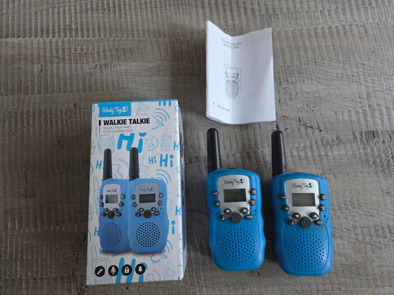 Wonky Toys Walkie Talkie Set - 3 km bereik, Ophalen of Verzenden, Zo goed als nieuw, 2 to 5 km, Portofoon of Walkie-talkie