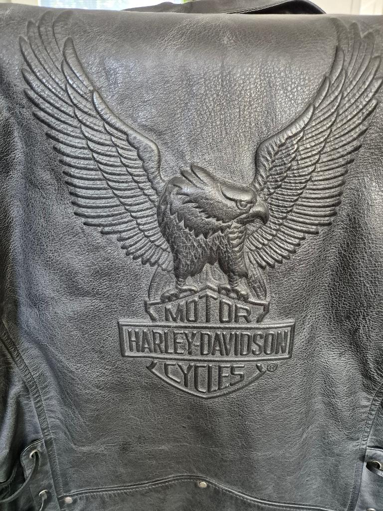 Harley Davidson motorjack met embossed eagle, Motoren, Kleding | Motorkleding, Heren, Jas | leer, Harley Davidson, Ophalen of Verzenden