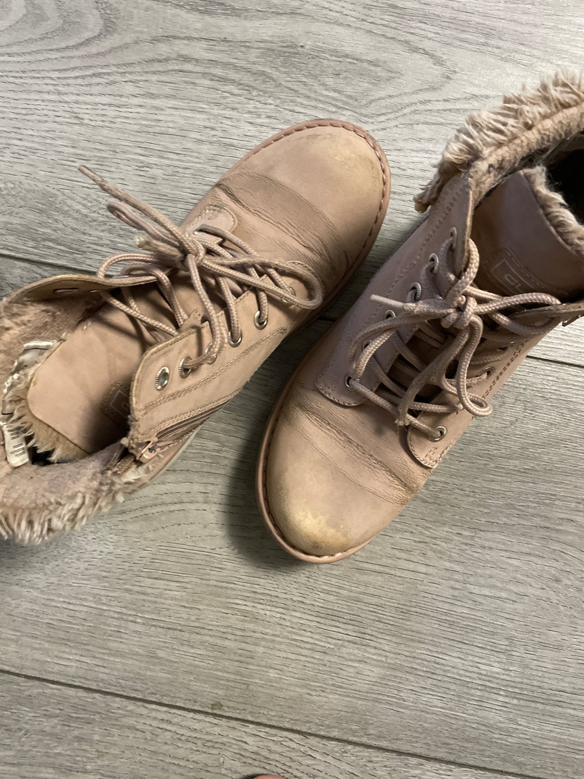 Roze laarzen met bontvoering - Maat 38, Kleding | Dames, Ophalen of Verzenden, Gedragen, Roze, Lage of Enkellaarzen